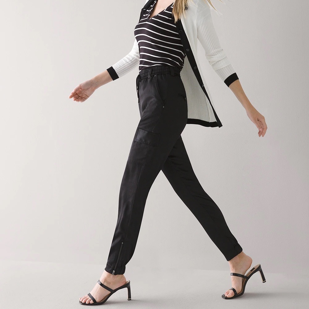 Whbm satin joggers